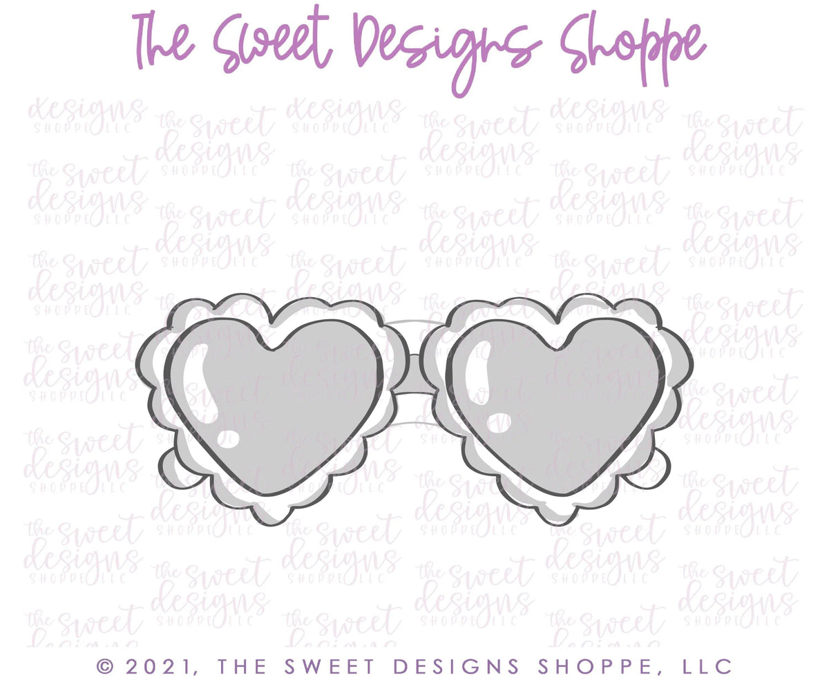 Cookie Cutters - Scalloped Heart Glasses - Cookie Cutter - The Sweet Designs Shoppe - TSDS - - Accesories,Accessories,accessory,ALL,Clothing / Accessories,Cookie Cutter,drink,Promocode,STL,valentine,valentines