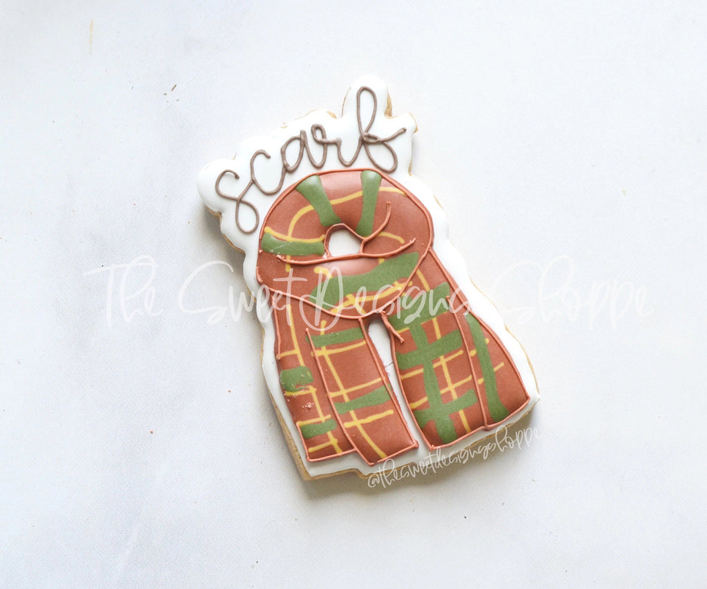 Cookie Cutters - Scarf Cookie Sticker - Cookie Cutter - The Sweet Designs Shoppe - - ALL, Cookie Cutter, Fall, Fall / Thanksgiving, Food and Beverage, Food beverages, Plaque, Plaques, PLAQUES HANDLETTERING, Promocode, Sweet, Sweets