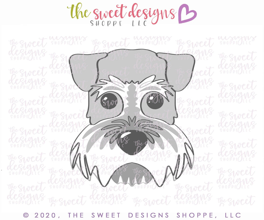 Cookie Cutters - Schnauzer Dog Face - Cookie Cutter - The Sweet Designs Shoppe - TSDS - - ALL,Animal,Animals,Cookie Cutter,dog,dog face,dogface,pet,Promocode,STL