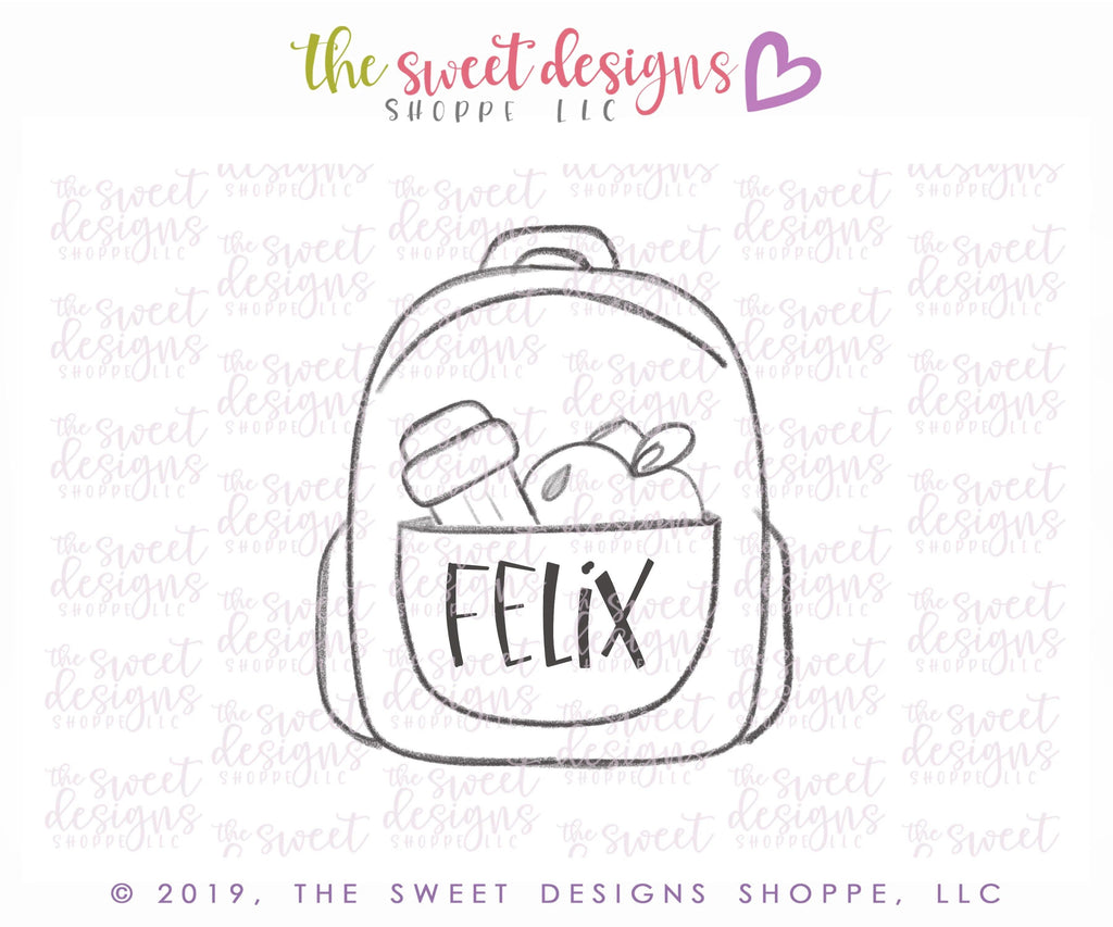 Cookie Cutters - School Backpack - Cookie Cutter - The Sweet Designs Shoppe - TSDS - - ALL,back to school,Backpack,bag,Cookie Cutter,Grad,graduations,Hobbies,Promocode,school,School / Graduation,trip