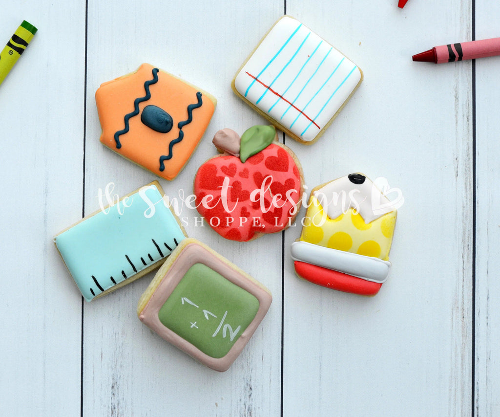 Cookie Cutters - School Mini Set - Cookie Cutters - The Sweet Designs Shoppe - TSDS - - ALL,back to school,Cookie Cutter,Grad,graduations,Mini Sets,Promocode,school,School / Graduation,school supplies,set,STL,teacher,teacher appreciation