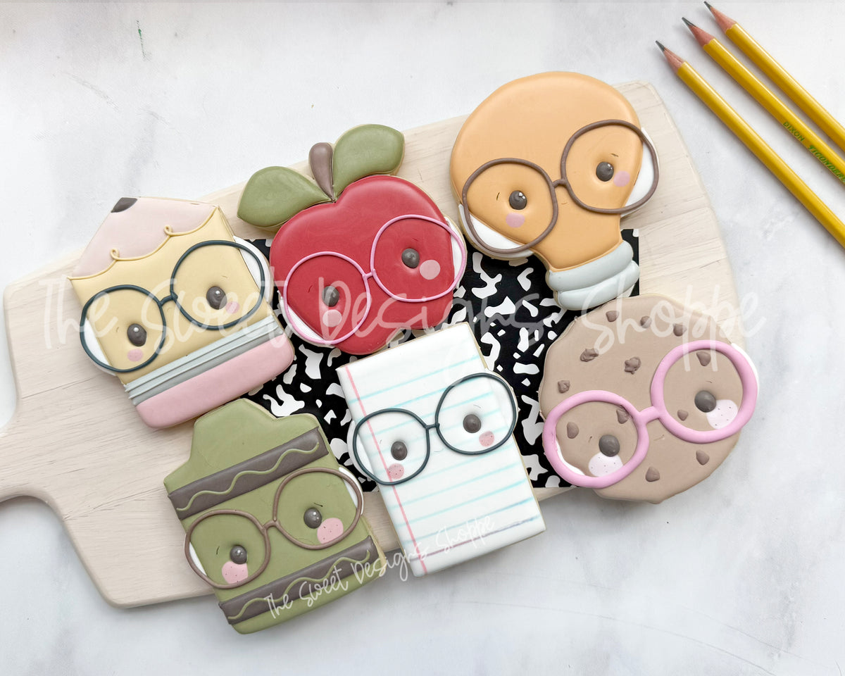 Cookie Cutters - School Nerdy Cutters Set - Set of 6 - Cookie Cutters - The Sweet Designs Shoppe - TSDS - - ALL,back to school,BTS,Cookie Cutter,Mini Set,Mini Sets,Promocode,regular sets,School,School / Graduation,set,STL,Teacher,Teacher Appreciation