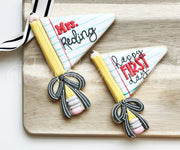 Cookie Cutters - School Pennant - Cookie Cutter - The Sweet Designs Shoppe - TSDS - - ALL,back to school,Birthday,Cookie Cutter,flag,happybirthdday,Party,Plaque,Plaques,PLAQUES HANDLETTERING,Promocode,School,School / Graduation,school supplies,STL
