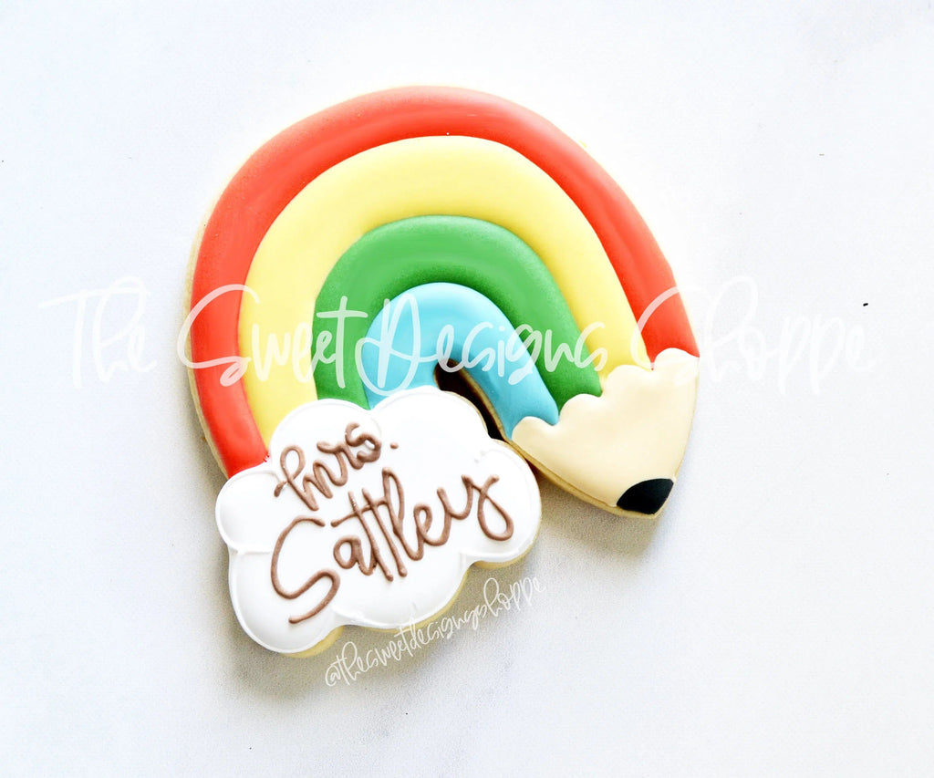 Cookie Cutters - School Rainbow - Cookie Cutter - The Sweet Designs Shoppe - TSDS - - ALL,Cookie Cutter,Fantasy,Kids / Fantasy,Nature,Promocode,Rainbow,St. Pat,st. patrick's,STL,Summer,summer plaque,teacher,teacher appreciation,Weather