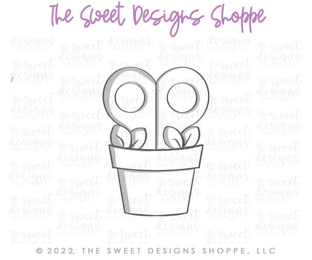 Cookie Cutters - Scissors in Pot - Cookie Cutter - The Sweet Designs Shoppe - TSDS - - ALL,back to school,Cookie Cutter,Grad,Graduation,graduations,Nature,Promocode,School,School / Graduation,school supplies,Teacher,Teacher Appreciation