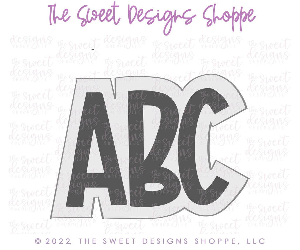 Cookie Cutters - Script "ABC" Caps - Cookie Cutter - Sweet Designs Shoppe - - ABC, ALL, back to school, Cookie Cutter, handlettering, letter, Lettering, Letters, letters and numbers, Plaque, Plaques, PLAQUES HANDLETTERING, Promocode, School, School / Graduation, school supplies, text