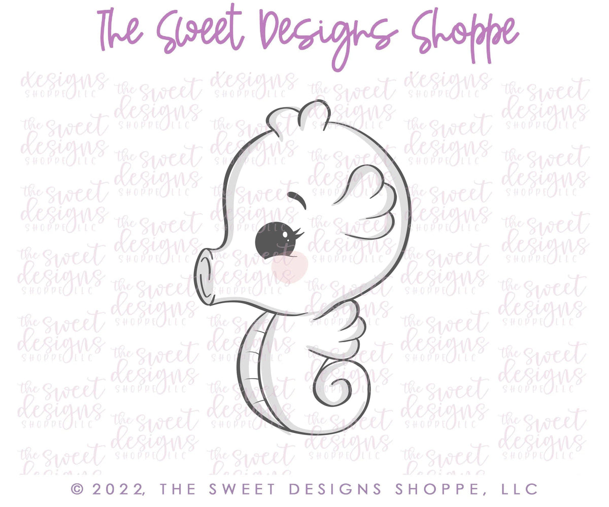 Cookie Cutters - Seahorse with Rolled Back - Cookie Cutter - The Sweet Designs Shoppe - TSDS - - ALL,Animal,Animals,Cookie Cutter,Lady Milk Stache,Lady MilkStache,LadyMilkStache,ocean,Promocode,sea,seahorse,STL,Summer,under the sea