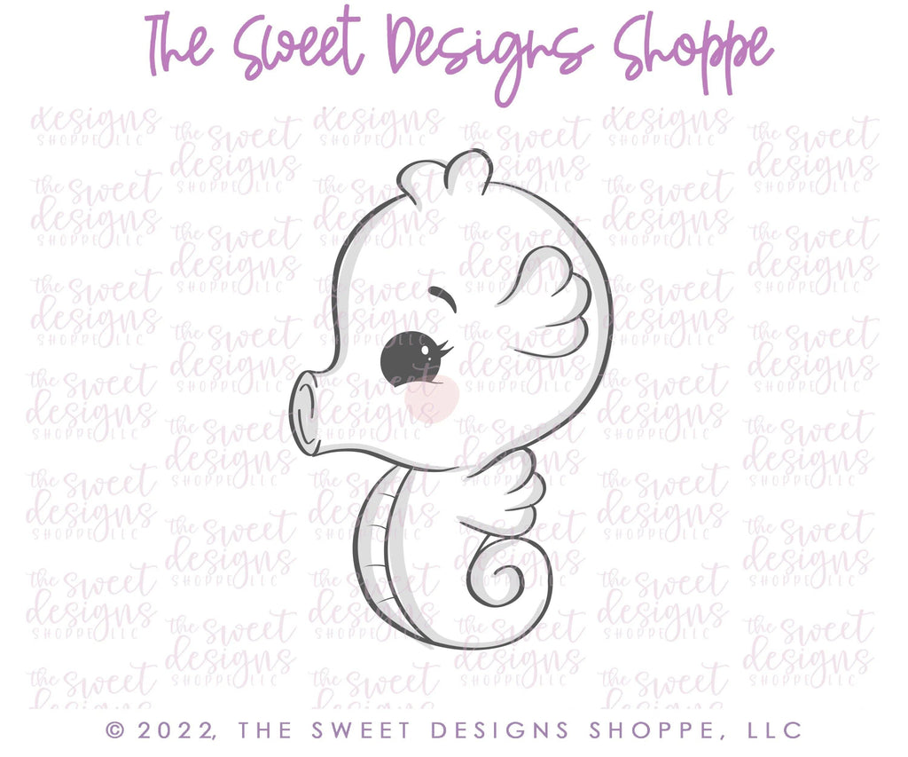 Cookie Cutters - Seahorse with Rolled Back - Cookie Cutter - The Sweet Designs Shoppe - - ALL, Animal, Cookie Cutter, Lady Milk Stache, Lady MilkStache, LadyMilkStache, ocean, Promocode, sea, seahorse, Summer, under the sea