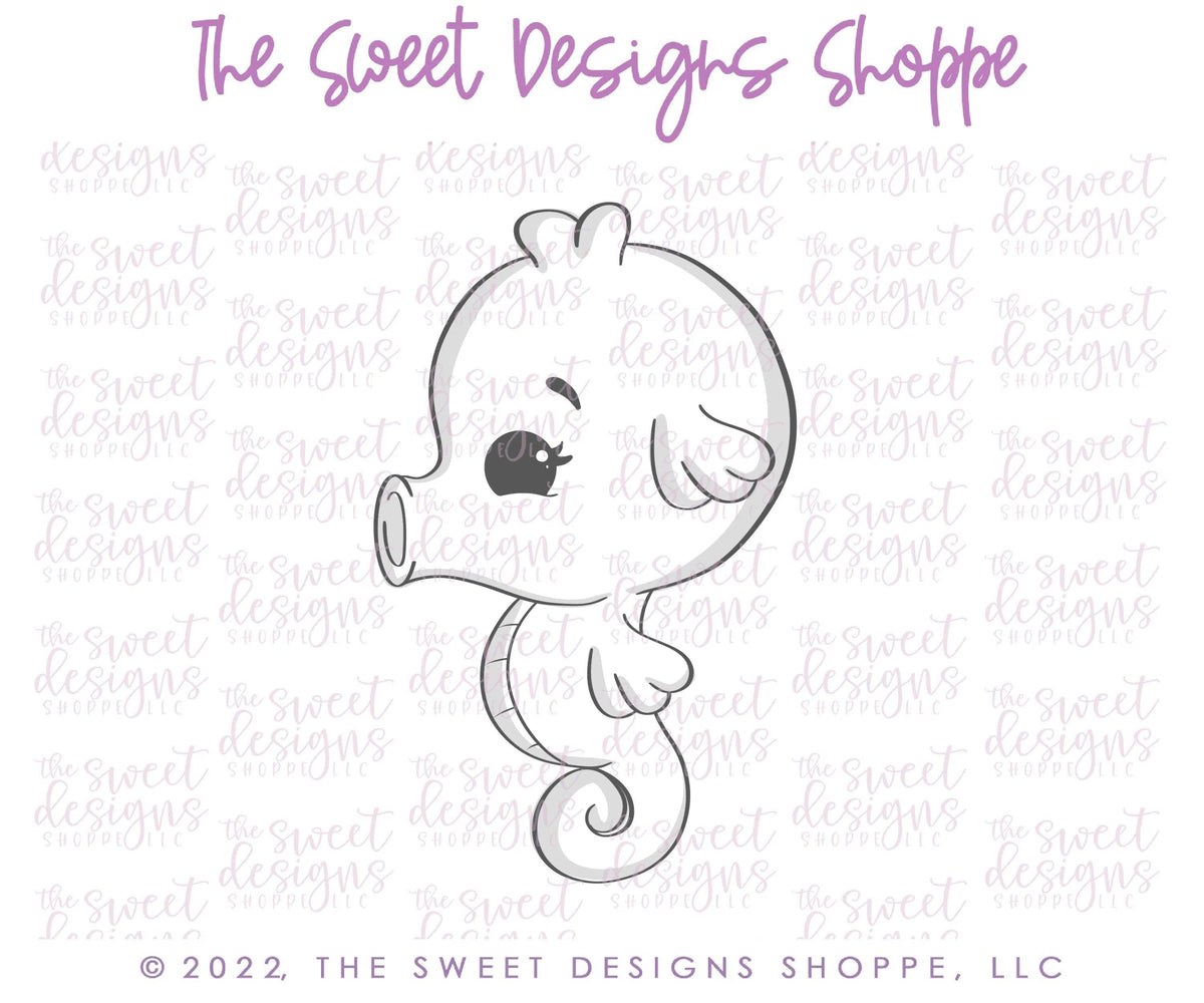 Cookie Cutters - Seahorse with Rolled Front - Cookie Cutter - The Sweet Designs Shoppe - TSDS - - ALL,Animal,Animals,Cookie Cutter,Lady Milk Stache,Lady MilkStache,LadyMilkStache,ocean,Promocode,sea,seahorse,STL,Summer,under the sea