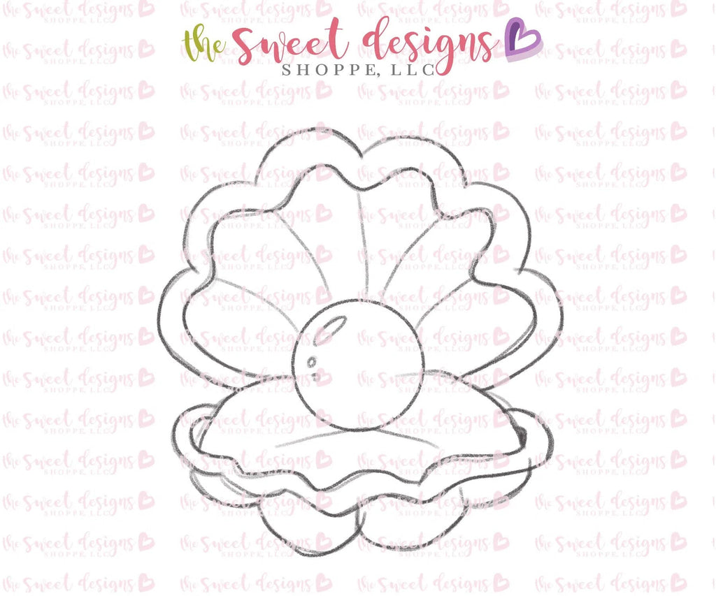 Cookie Cutters - Seashell and Pearl - Cookie Cutter - Sweet Designs Shoppe - - ALL, beach, Cookie Cutter, Ocean, Pearl, Promocode, sand, Seashell, seashell and pearl, Shell, summer, under the sea