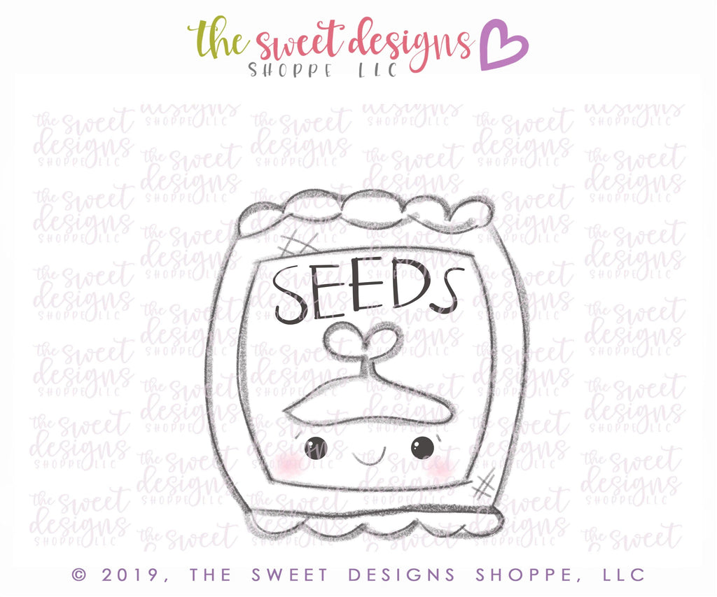 Cookie Cutters - Seed Bag - Cookie Cutter - The Sweet Designs Shoppe - TSDS - - ALL,Cookie Cutter,garden,gardening,Grad,graduations,hobbie,landscaping,mother,mothers DAY,Nature,Promocode,School,School / Graduation,seeds,STL,teacher,teacher appreciation