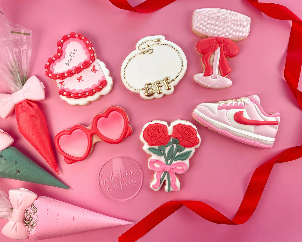 Cookie Cutters - Set for Belladonna Cookies Class - "Bestie Vibes. A Cookie Workshop" - Set of 6 Cookie Cutters - Online Class not Included - The Sweet Designs Shoppe - TSDS - - ALL,BellaDonna,BellaDonna Cookies,belladonnacookies,class,Cookie Cutter,galentine,Galentines,online,Promocode,regular sets,set,sets,STL,valentine,Valentines