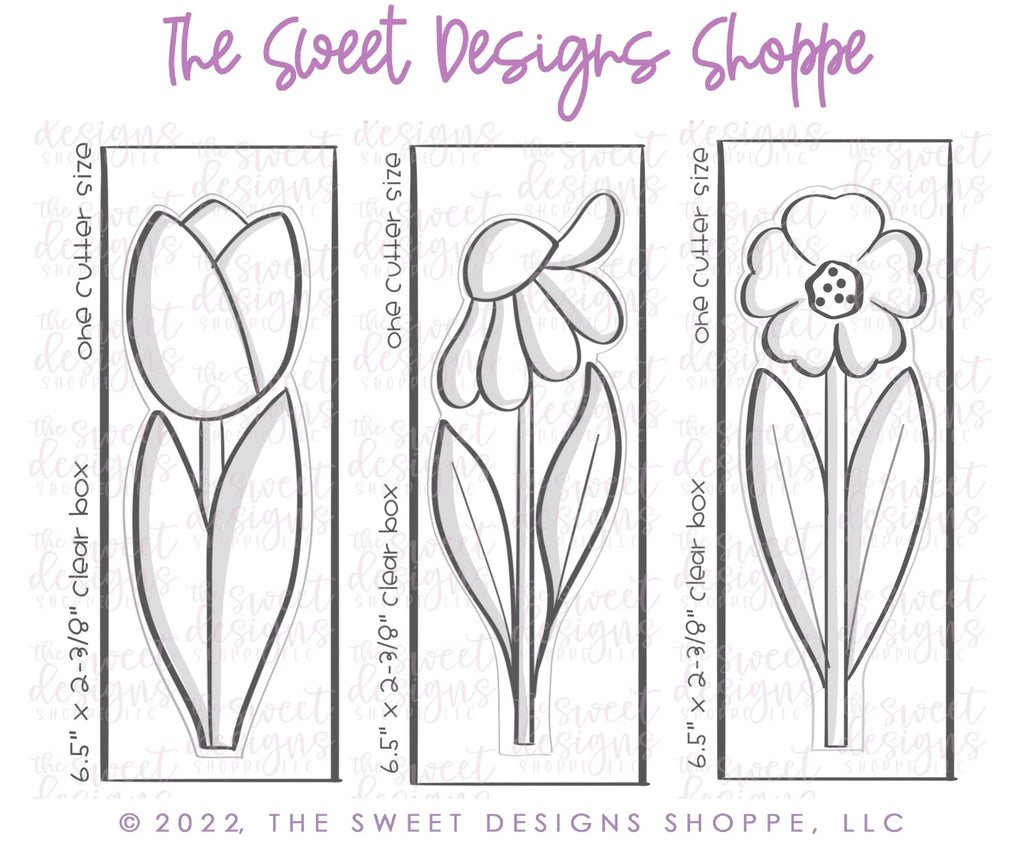 Cookie Cutters - Set of Tall Bouquet Flowers - Set of 3 - Cookie Cutters - The Sweet Designs Shoppe - TSDS - - ALL,Cookie Cutter,Easter / Spring,Grad,Graduation,graduations,Mini Set,Mini Sets,MOM,mother,Mothers Day,Nurse Appreciation,Promocode,regular sets,School / Graduation,set,sets,Spring,STL,Teacher,Teacher Appreciation,teaching partners,valentine,Valentine's