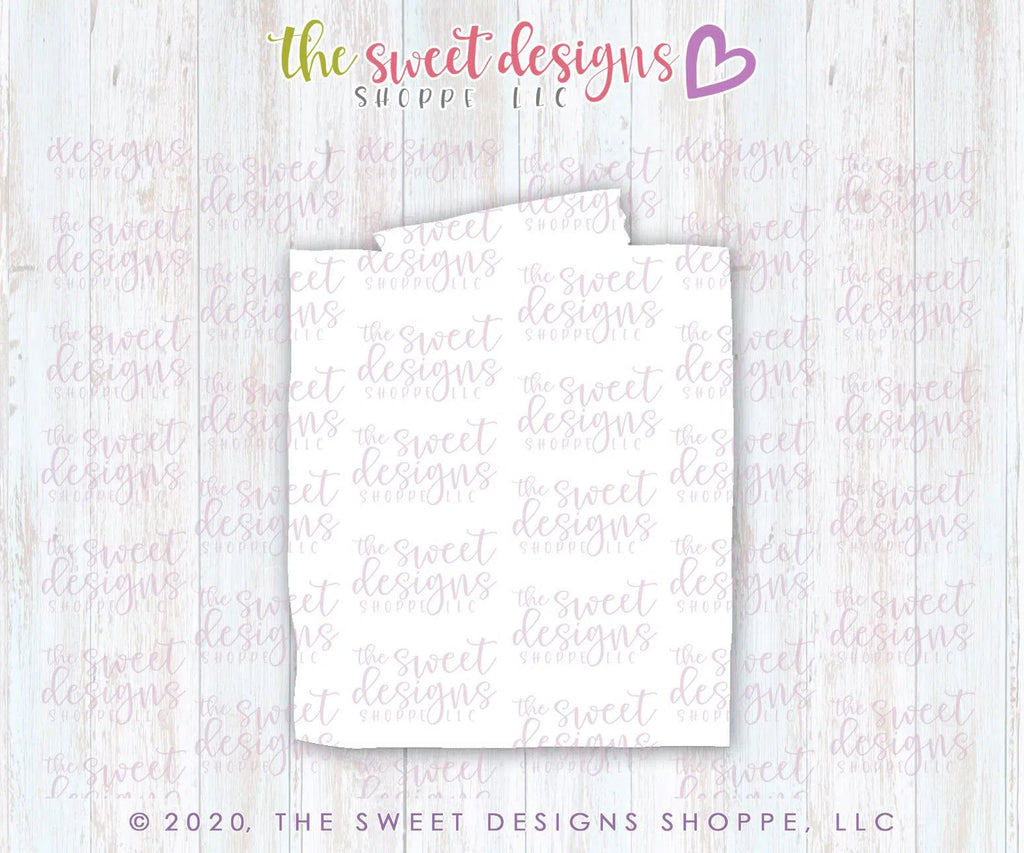 Cookie Cutters - Sheet Note with Tape- Plaque - Cookie Cutter - The Sweet Designs Shoppe - TSDS - - ALL,back to school,Cookie Cutter,Grad,graduations,note,note sheet,paper,paper sheet,Plaque,Plaques,PLAQUES HANDLETTERING,Promocode,School,School / Graduation,School Bus,sheet,sheet paper,sheet valentines,STL,tape,valentines