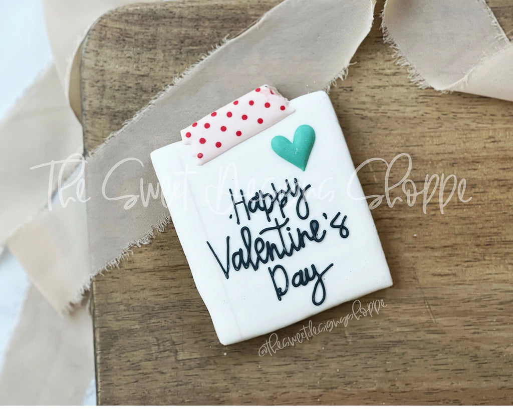 Cookie Cutters - Sheet Note with Tape- Plaque - Cookie Cutter - The Sweet Designs Shoppe - TSDS - - ALL,back to school,Cookie Cutter,Grad,graduations,note,note sheet,paper,paper sheet,Plaque,Plaques,PLAQUES HANDLETTERING,Promocode,School,School / Graduation,School Bus,sheet,sheet paper,sheet valentines,STL,tape,valentines