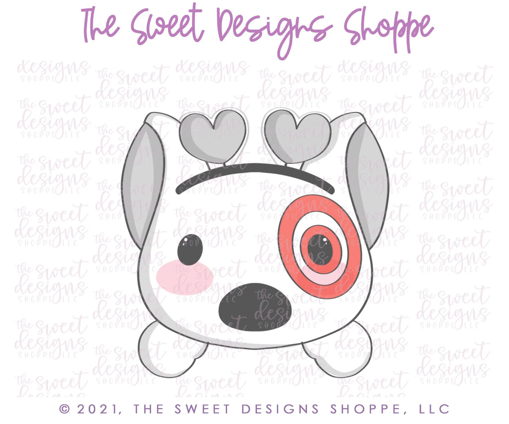 Cookie Cutters - Shopping Dog Top - Cookie Cutter - Sweet Designs Shoppe - One Size (3-5/8" Tall x 3-1/2" Wide) - ALL, Animal, Animals, Animals and Insects, Cookie Cutter, dog, dog face, dogface, Promocode, shopping, Target, valentine, valentines