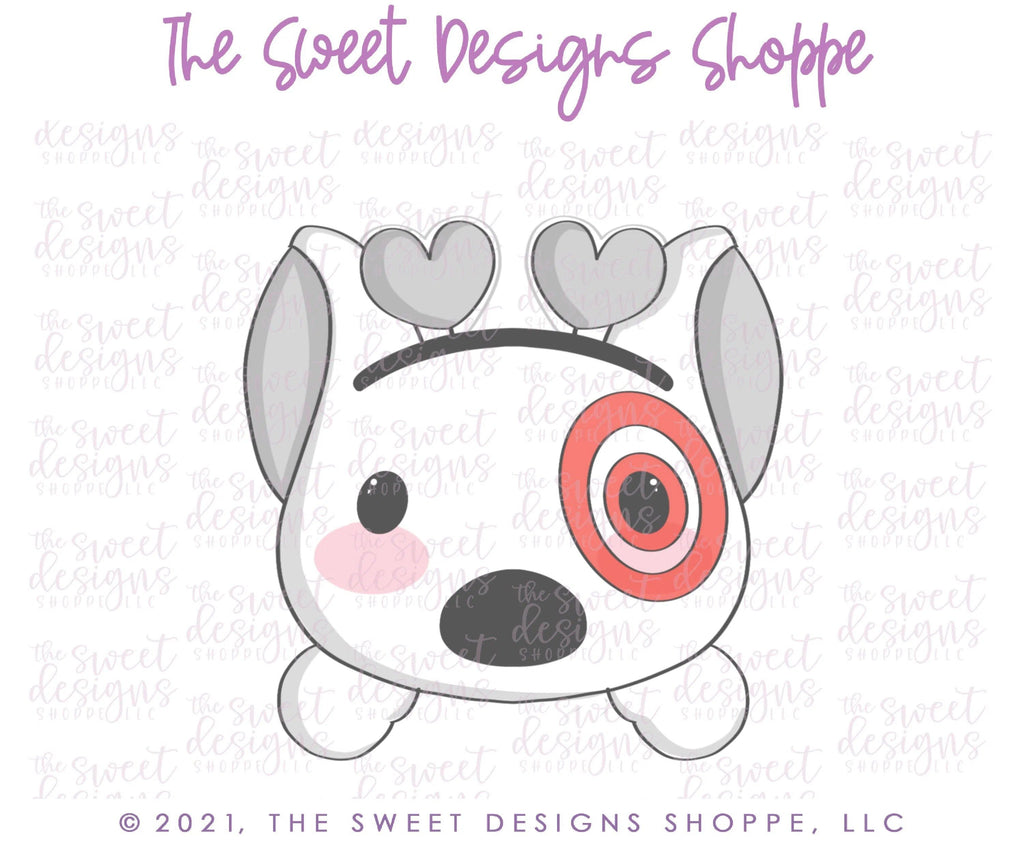 Cookie Cutters - Shopping Dog Top - Cookie Cutter - The Sweet Designs Shoppe - One Size (3-5/8" Tall x 3-1/2" Wide) - ALL, Animal, Animals, Animals and Insects, Cookie Cutter, dog, dog face, dogface, Promocode, shopping, Target, valentine, valentines