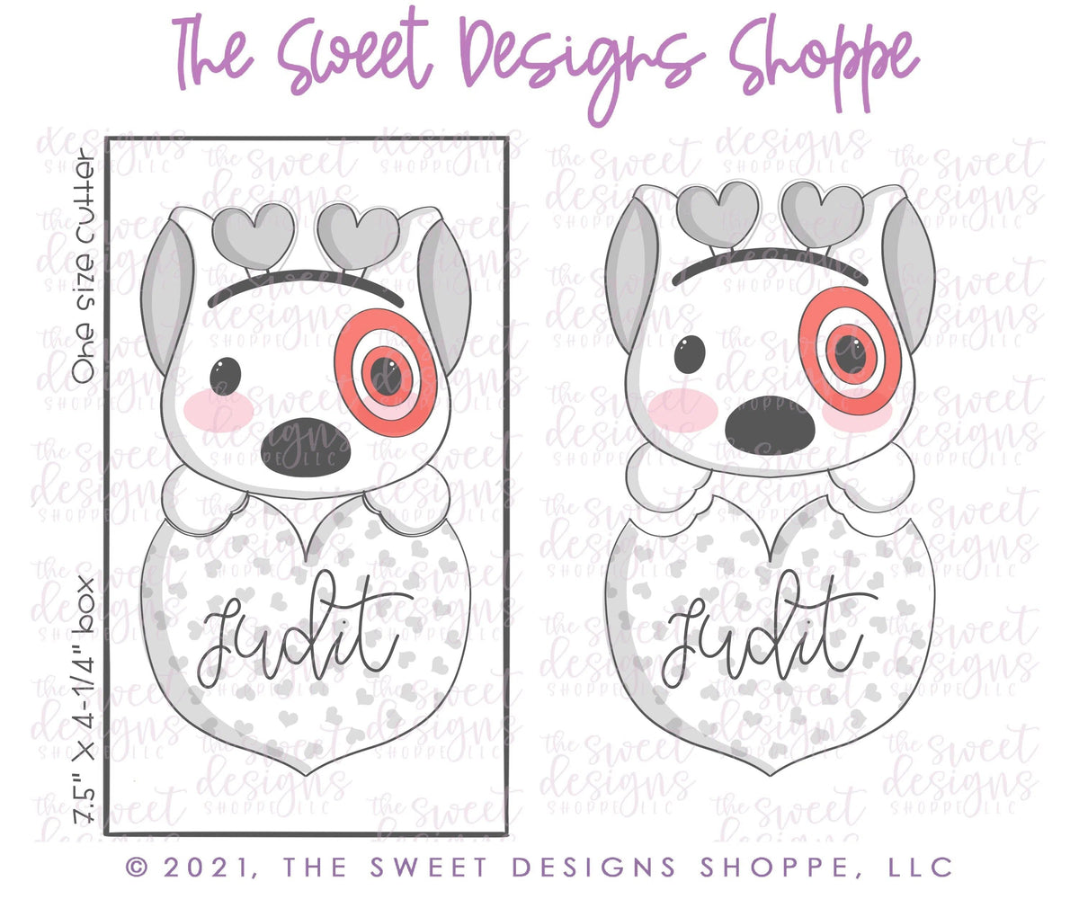Cookie Cutters - Shopping Dog Top - Cookie Cutter - The Sweet Designs Shoppe - TSDS - - ALL,Animal,Animals,Animals and Insects,Cookie Cutter,dog,dog face,dogface,Promocode,shopping,STL,Target,valentine,valentines