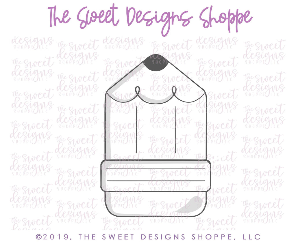 Cookie Cutters - Short Chubby Pencil V2 - Cookie Cutter - Sweet Designs Shoppe - - ALL, building, Cookie Cutter, Customize, Grad, graduations, Promocode, School / Graduation