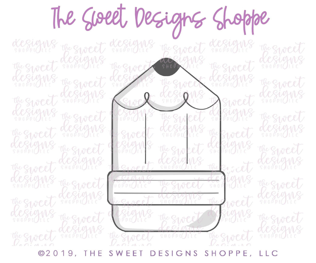 Cookie Cutters - Short Chubby Pencil V2 - Cookie Cutter - The Sweet Designs Shoppe - TSDS - - ALL,building,Cookie Cutter,Customize,Grad,graduations,Promocode,School,School / Graduation,STL