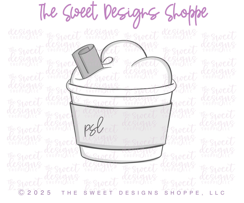Cookie Cutters - Short PSL with Cinnamon Stick - Cookie Cutter - The Sweet Designs Shoppe - TSDS - - ALL,beverage,beverages,Coffee,coffee with straw,Cookie Cutter,Fall,Fall / Thanksgiving,fall drink,Fall Halloween,Fall Vibes,Food & Beverages,Food and Beverage,Halloween / Fall / Thanksgiving,Promocode,short mug,Short PSL with Cinnamon Stick,STL