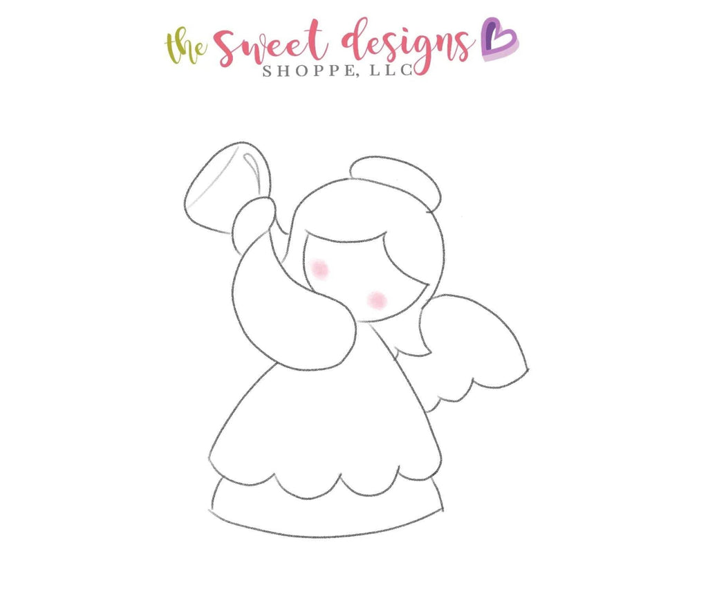 Cookie Cutters - Side Christmas Angel - Cookie Cutter - The Sweet Designs Shoppe - TSDS - - ALL,Christmas,Christmas / Winter,Cookie Cutter,Decoration,Ornament,Promocode,Religious,Santa Claus,Winter