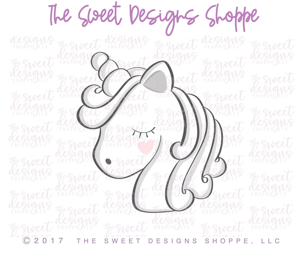 Cookie Cutters - Side Unicorn Face - Cookie Cutter - The Sweet Designs Shoppe - TSDS - - ALL,Animal,Animals,Birthday,Cookie Cutter,fantasy,Kids / Fantasy,Miscelaneous,Promocode,Sweet,Valentines