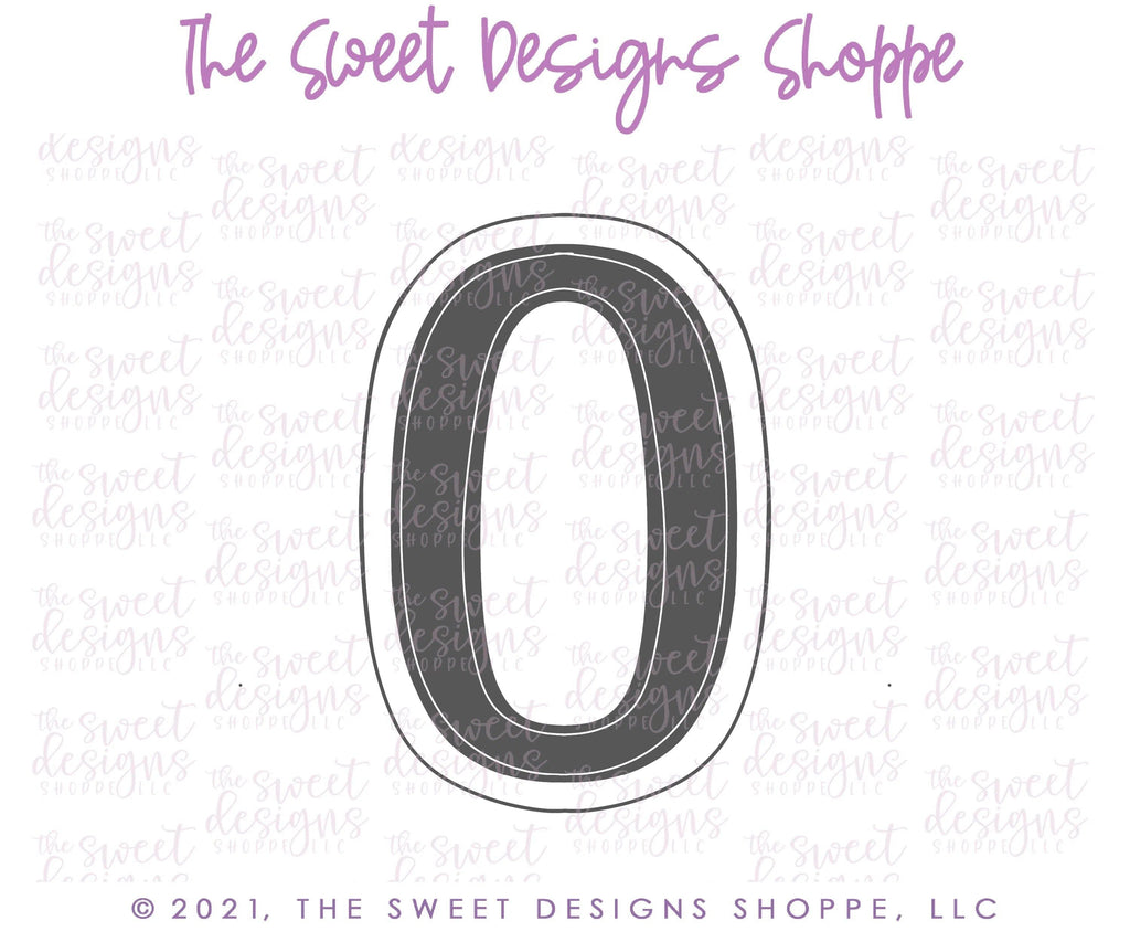Cookie Cutters - Simple 0 - Cookie Cutter - The Sweet Designs Shoppe - TSDS - - ALL,Birthday,Cookie Cutter,Font,Fonts,kid,kids,Lettering,letters and numbers,number,numbers,NumberSet,Promocode,series015,STL,text