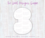 Cookie Cutters - Simple 3 - Cookie Cutter - The Sweet Designs Shoppe - TSDS - - ALL,Birthday,Cookie Cutter,Font,Fonts,kid,kids,Lettering,letters and numbers,number,numbers,NumberSet,Promocode,series015,STL,text