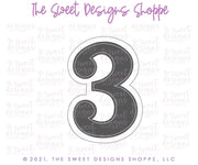 Cookie Cutters - Simple 3 - Cookie Cutter - The Sweet Designs Shoppe - TSDS - - ALL,Birthday,Cookie Cutter,Font,Fonts,kid,kids,Lettering,letters and numbers,number,numbers,NumberSet,Promocode,series015,STL,text