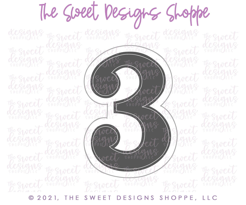 Cookie Cutters - Simple 3 - Cookie Cutter - The Sweet Designs Shoppe - - ALL, Birthday, Cookie Cutter, Font, Fonts, kid, kids, letters and numbers, number, numbers, NumberSet, Promocode, series015, text