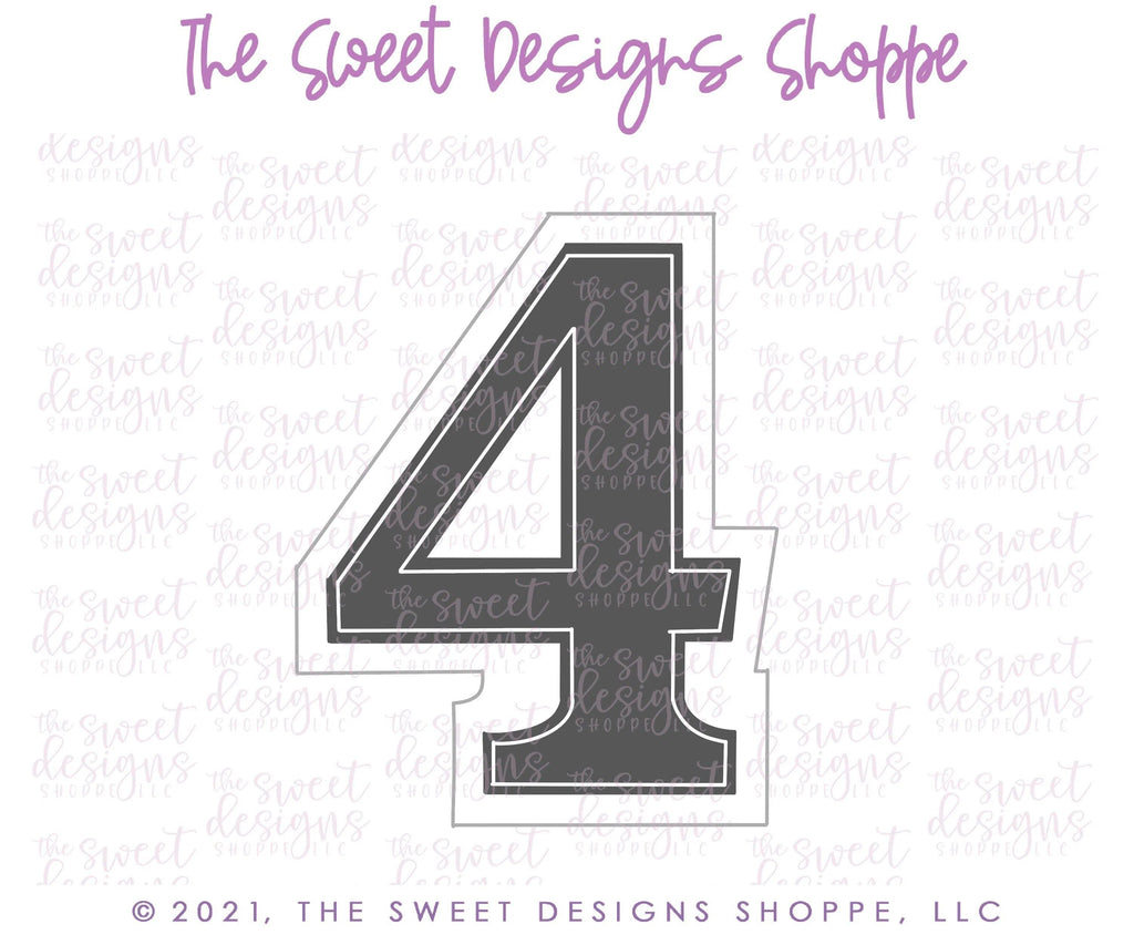 Cookie Cutters - Simple 4 - Cookie Cutter - The Sweet Designs Shoppe - TSDS - - ALL,Birthday,Cookie Cutter,Font,Fonts,kid,kids,Lettering,letters and numbers,number,numbers,NumberSet,Promocode,series015,STL,text
