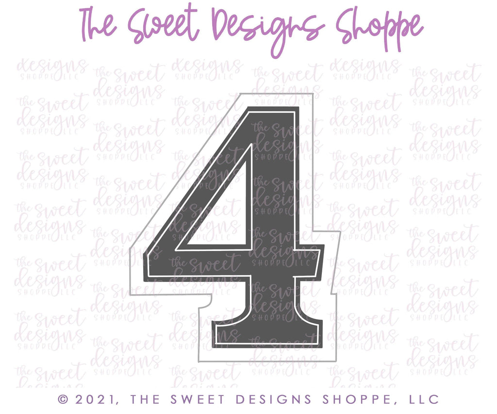 Cookie Cutters - Simple 4 - Cookie Cutter - The Sweet Designs Shoppe - - ALL, Birthday, Cookie Cutter, Font, Fonts, kid, kids, letters and numbers, number, numbers, NumberSet, Promocode, series015, text