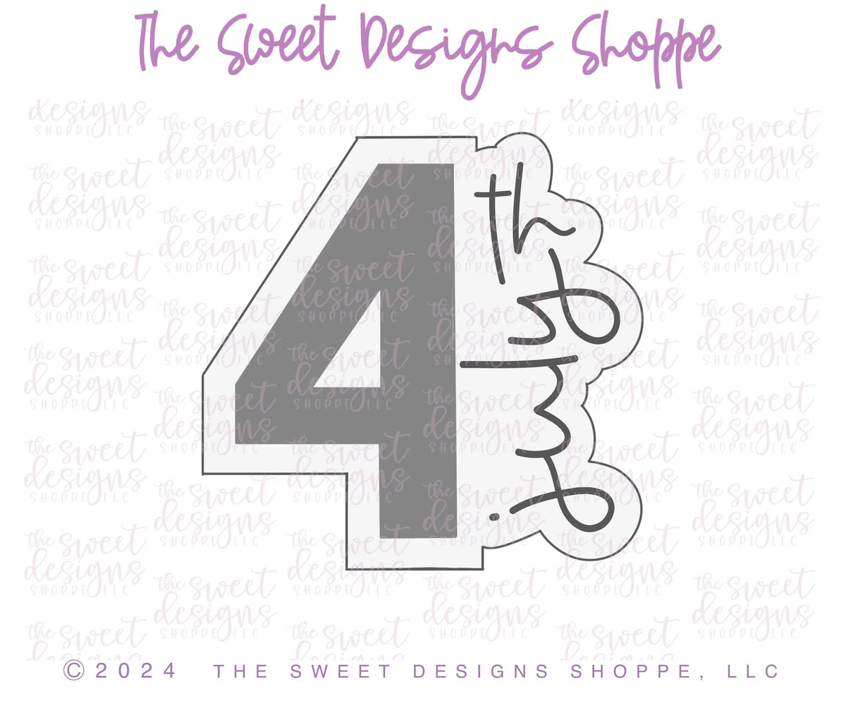 Cookie Cutters - Simple 4th of July Plaque - Cookie Cutter - The Sweet Designs Shoppe - TSDS - - 4th,4th July,4th of July,ALL,Cookie Cutter,handlettering,Patriotic,Patriotric,Plaque,Plaques,PLAQUES HANDLETTERING,Promocode,STL,USA