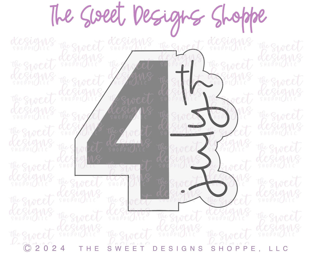 Cookie Cutters - Simple 4th of July Plaque - Cookie Cutter - The Sweet Designs Shoppe - TSDS - - 4th,4th July,4th of July,ALL,Cookie Cutter,handlettering,Patriotic,Plaque,Plaques,PLAQUES HANDLETTERING,Promocode,STL,USA