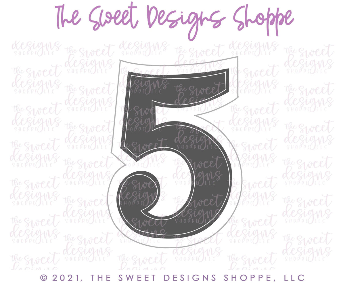 Cookie Cutters - Simple 5 - Cookie Cutter - The Sweet Designs Shoppe - TSDS - - ALL,Birthday,Cookie Cutter,Font,Fonts,kid,kids,Lettering,letters and numbers,number,numbers,NumberSet,Promocode,series015,STL,text