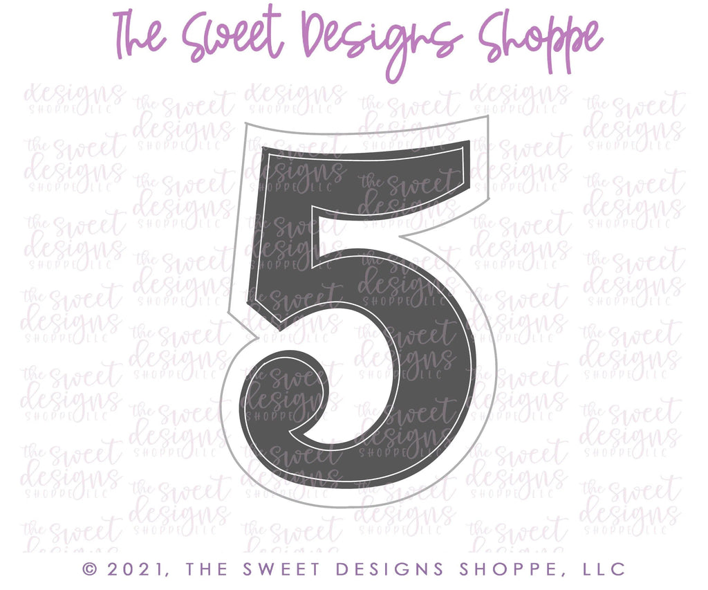 Cookie Cutters - Simple 5 - Cookie Cutter - The Sweet Designs Shoppe - TSDS - - ALL,Birthday,Cookie Cutter,Font,Fonts,kid,kids,Lettering,letters and numbers,number,numbers,NumberSet,Promocode,series015,STL,text