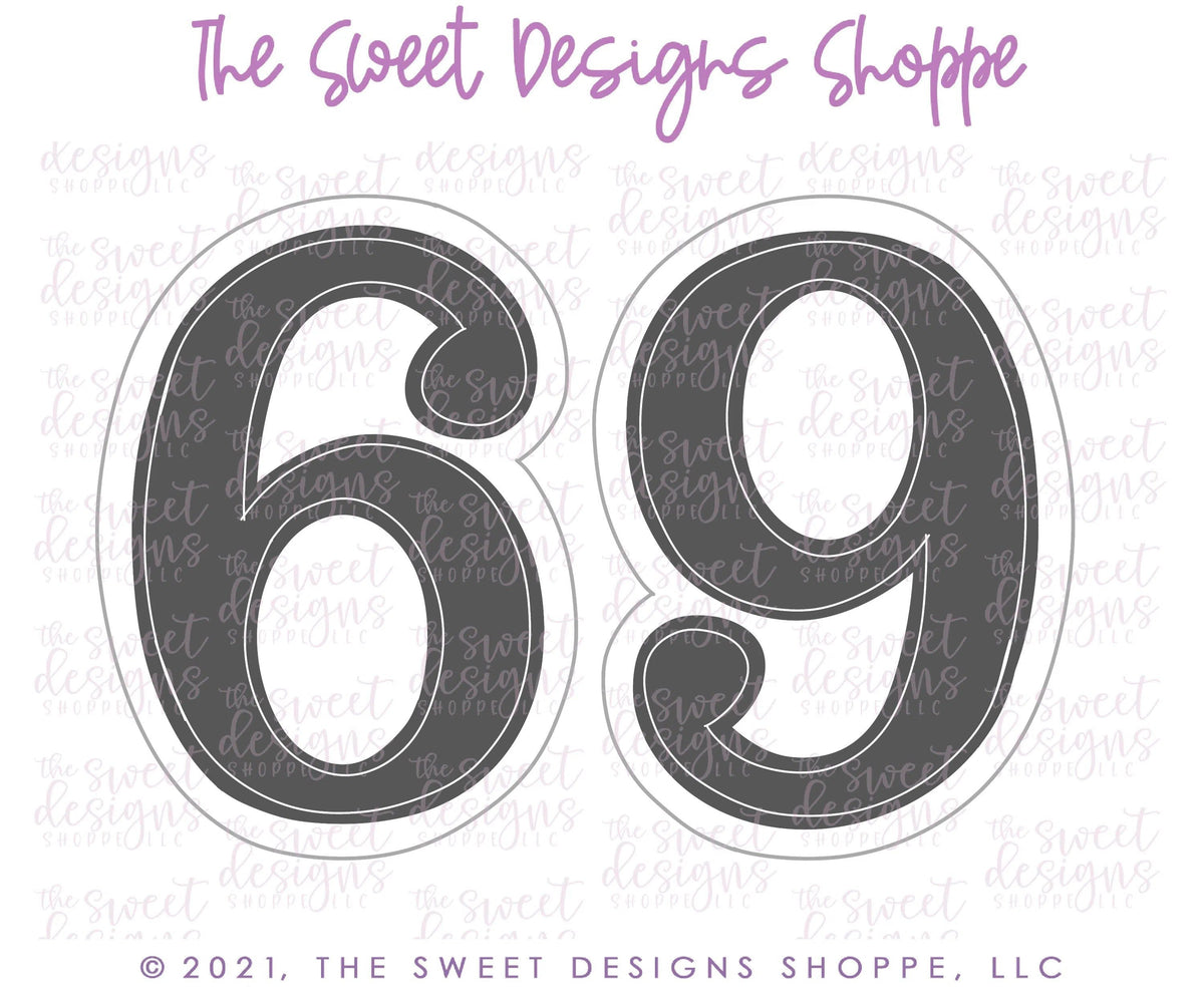 Cookie Cutters - Simple 6 and/or 9 - Single Cookie Cutter - The Sweet Designs Shoppe - TSDS - - ALL,Birthday,Cookie Cutter,Font,Fonts,kid,kids,Lettering,letters and numbers,number,numbers,NumberSet,Promocode,series015,STL,text