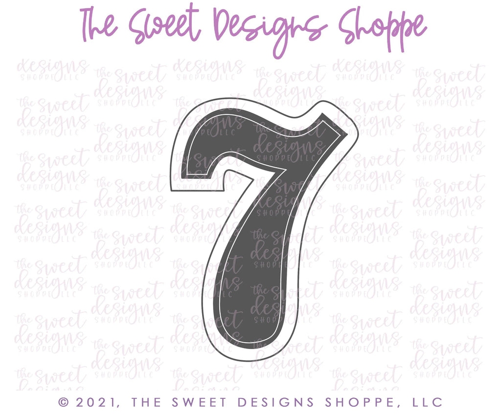 Cookie Cutters - Simple 7 - Cookie Cutter - Sweet Designs Shoppe - - ALL, Birthday, Cookie Cutter, Font, Fonts, kid, kids, letters and numbers, number, numbers, NumberSet, Promocode, series015, text