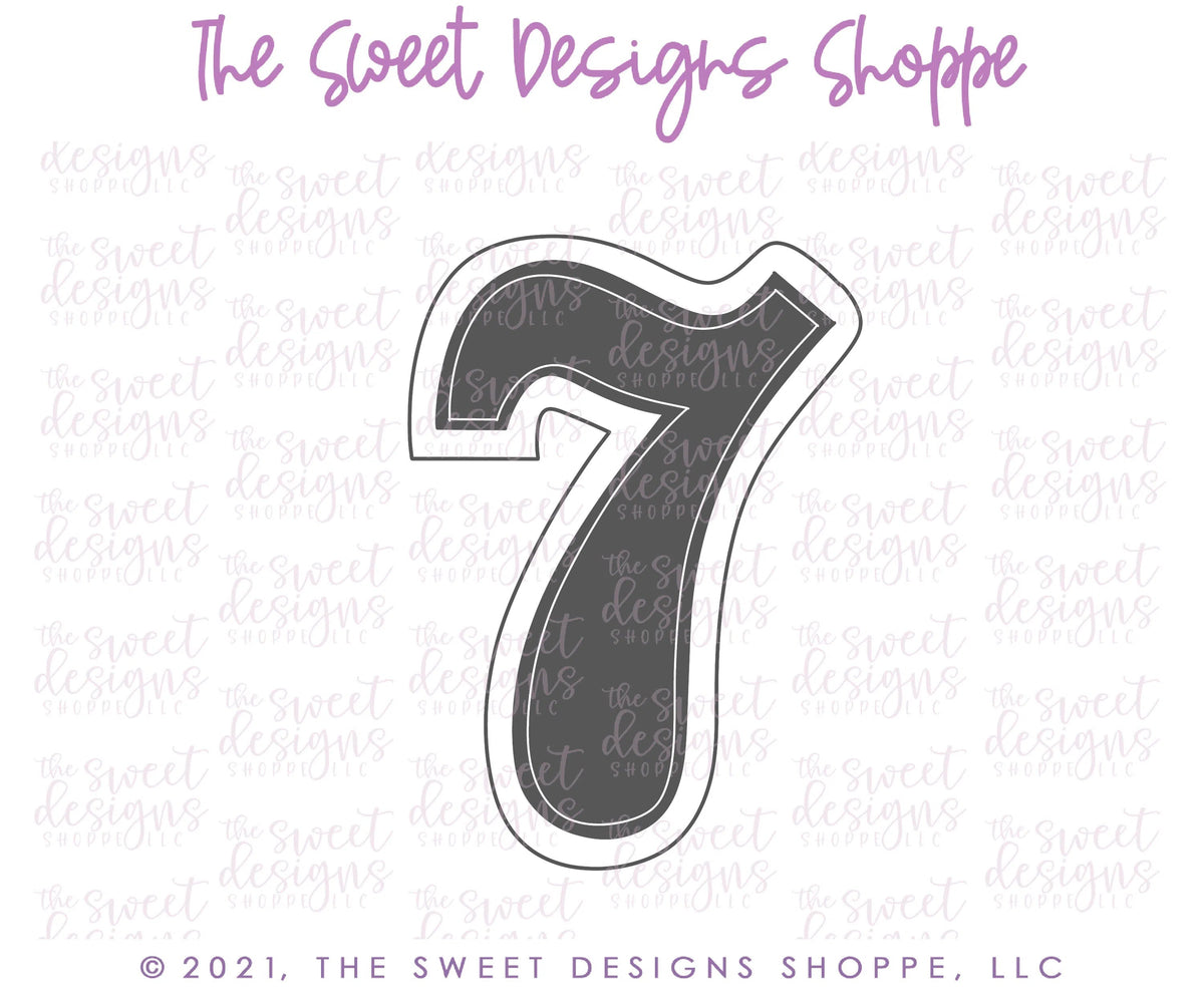 Cookie Cutters - Simple 7 - Cookie Cutter - The Sweet Designs Shoppe - TSDS - - ALL,Birthday,Cookie Cutter,Font,Fonts,kid,kids,Lettering,letters and numbers,number,numbers,NumberSet,Promocode,series015,STL,text