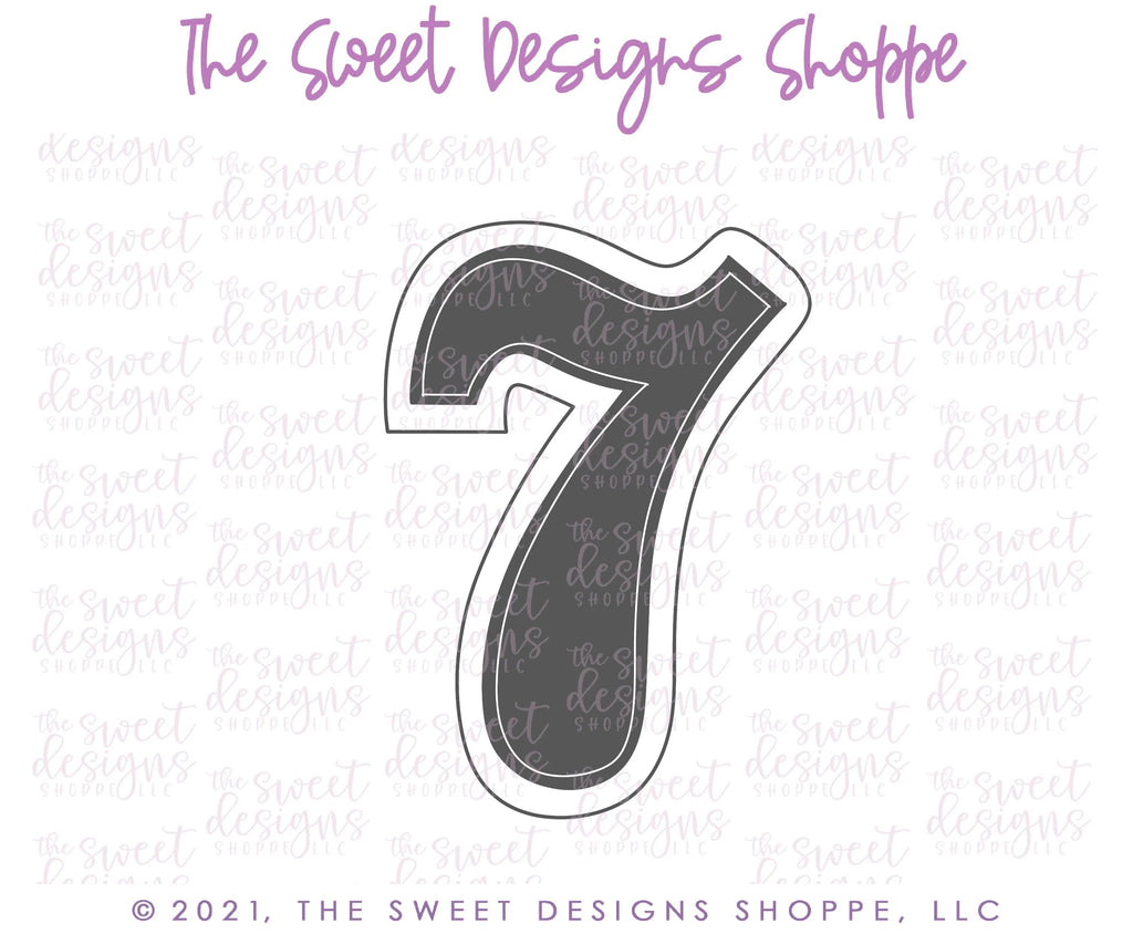 Cookie Cutters - Simple 7 - Cookie Cutter - The Sweet Designs Shoppe - TSDS - - ALL,Birthday,Cookie Cutter,Font,Fonts,kid,kids,Lettering,letters and numbers,number,numbers,NumberSet,Promocode,series015,STL,text