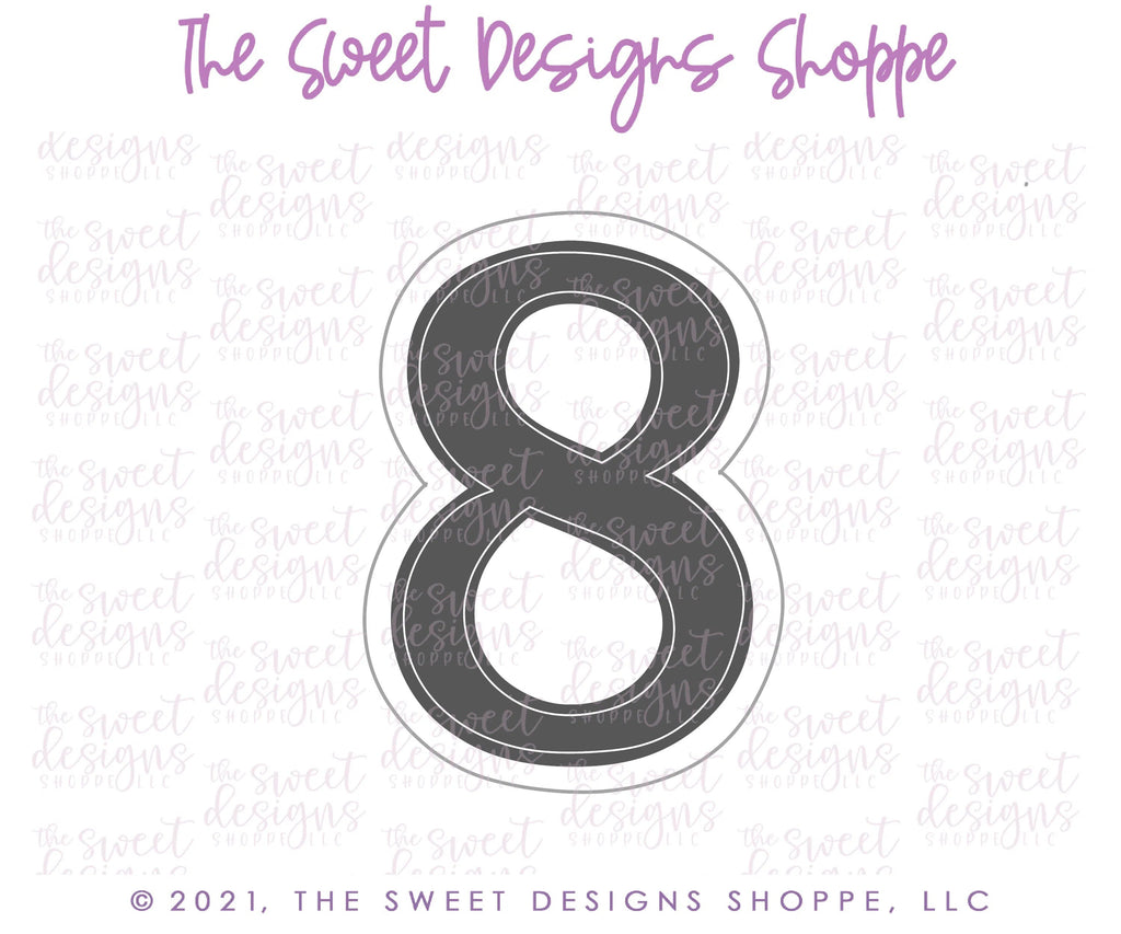 Cookie Cutters - Simple 8 - Cookie Cutter - Sweet Designs Shoppe - - ALL, Birthday, Cookie Cutter, Font, Fonts, kid, kids, letters and numbers, number, numbers, NumberSet, Promocode, series015, text