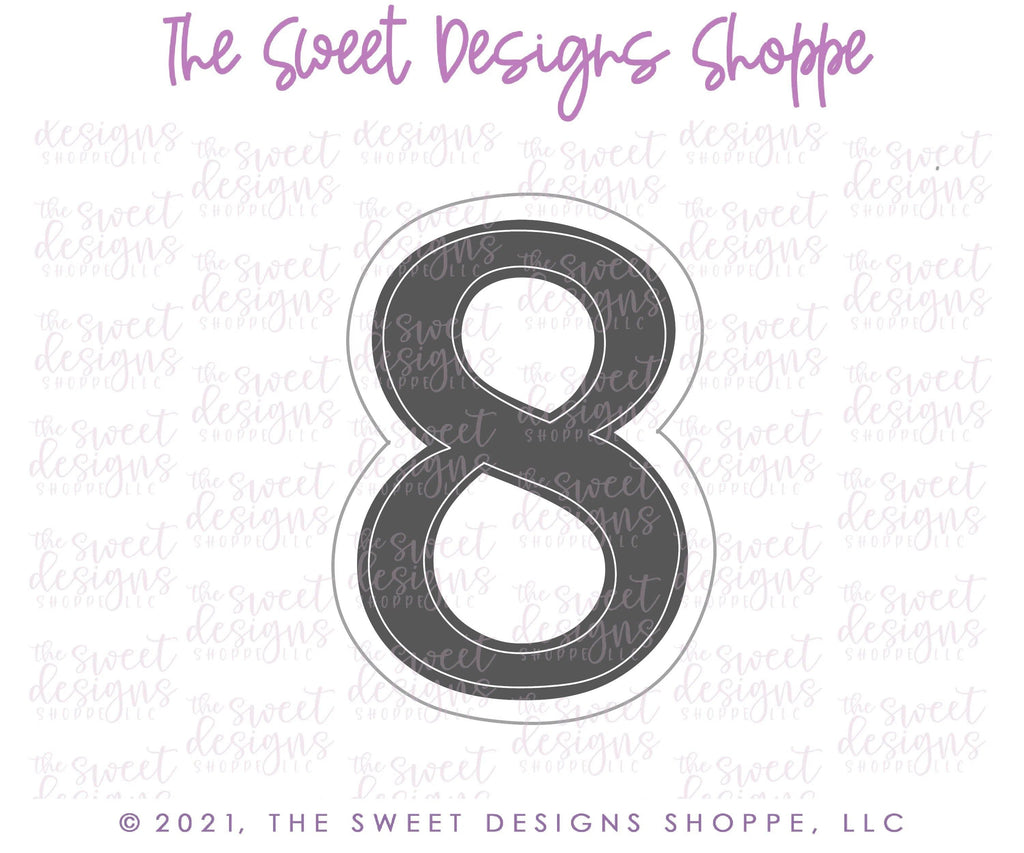 Cookie Cutters - Simple 8 - Cookie Cutter - The Sweet Designs Shoppe - - ALL, Birthday, Cookie Cutter, Font, Fonts, kid, kids, letters and numbers, number, numbers, NumberSet, Promocode, series015, text