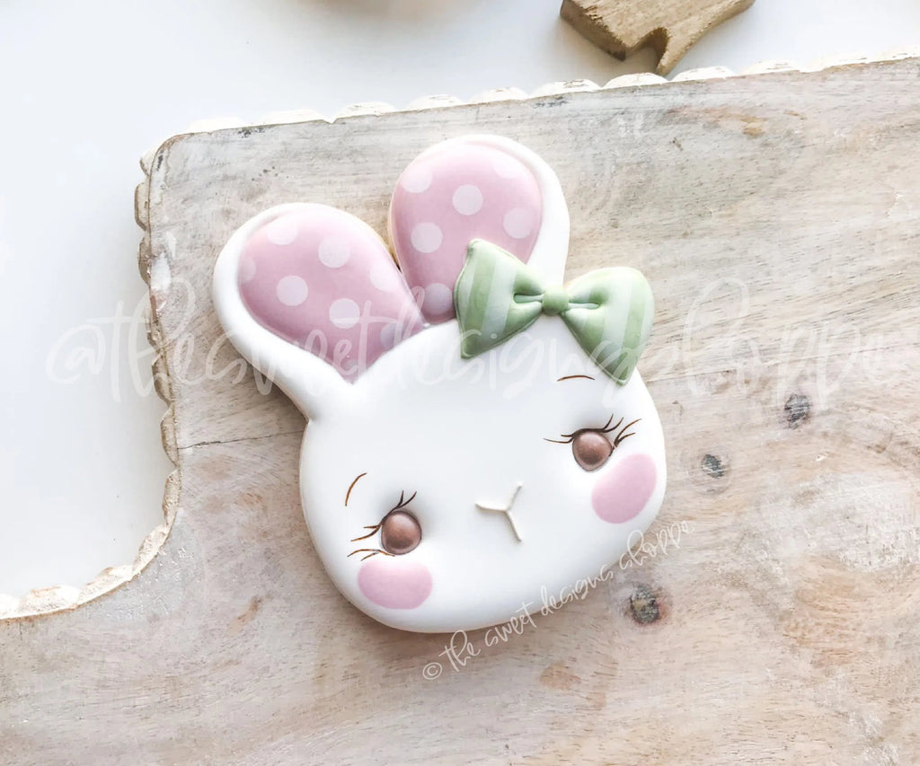 Cookie Cutters - Simple Bunny Face with Bow - Cookie Cutter - Sweet Designs Shoppe - - ALL, Animal, Animals, Animals and Insects, Bunny, Cookie Cutter, easter, Easter / Spring, Promocode