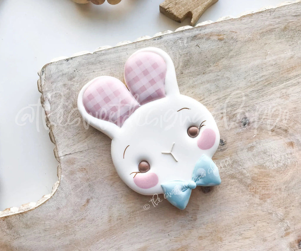 Cookie Cutters - Simple Bunny Face with Bow Tie - Cookie Cutter - The Sweet Designs Shoppe - - ALL, Animal, Animals, Animals and Insects, Bunny, Cookie Cutter, easter, Easter / Spring, Promocode