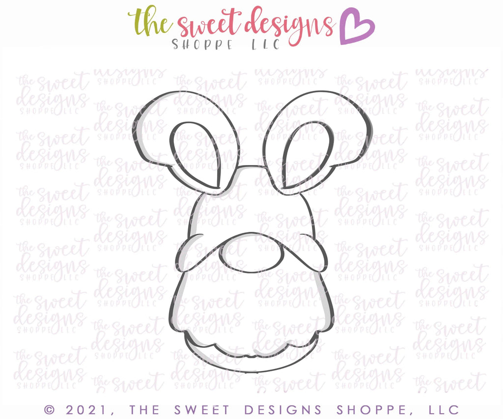 Cookie Cutters - Simple Bunny Gnome - Cookie Cutter - The Sweet Designs Shoppe - TSDS - - ALL,Animal,Animals,Animals and Insects,Cookie Cutter,easter,Easter / Spring,Misc,Miscelaneous,Miscellaneous,Promocode