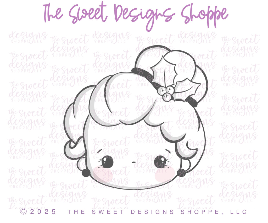 Cookie Cutters - Simple Cute Mrs. Claus Face - Cookie Cutter - The Sweet Designs Shoppe - TSDS - - ALL,Christmas,Christmas / Winter,claus,Cookie Cutter,Mrs Claus,MrsClaus,new,Promocode,STL