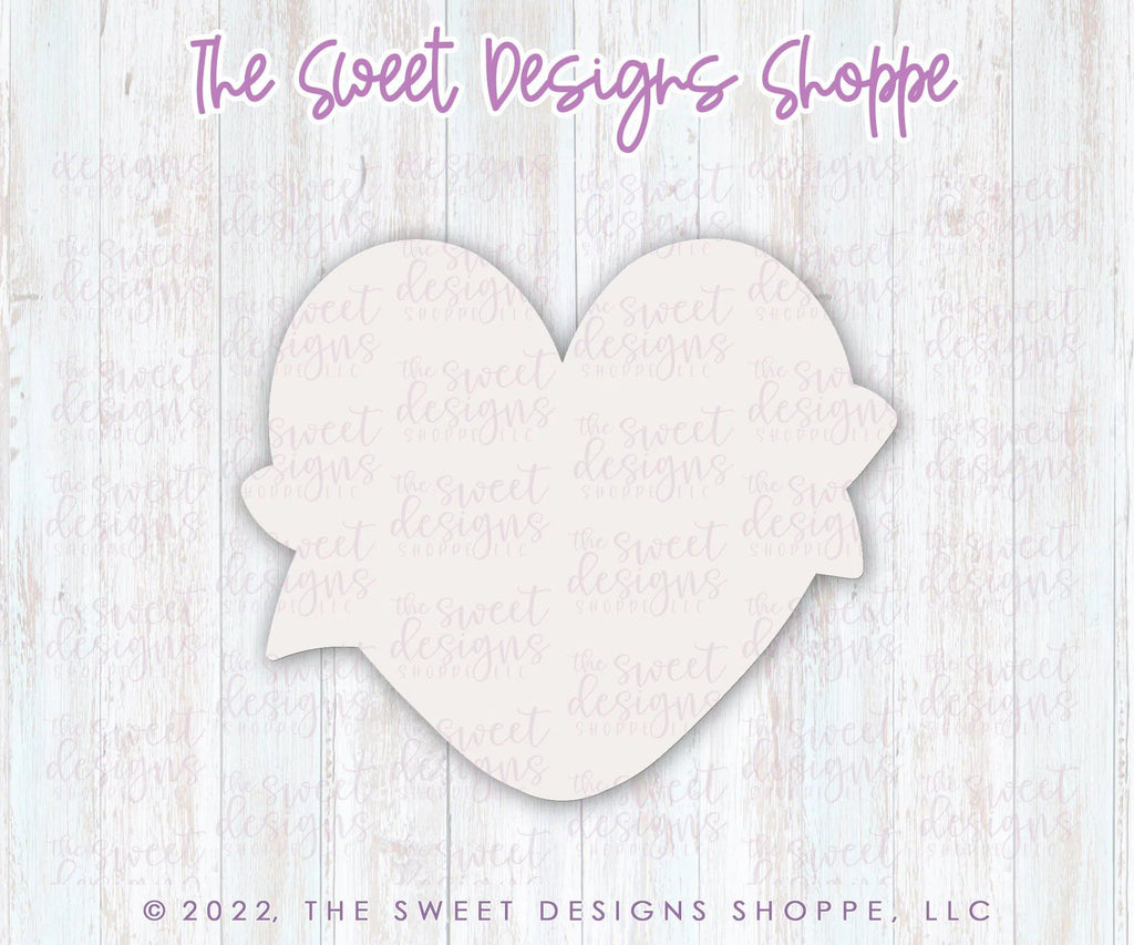 Cookie Cutters - Simple Heart with Ribbon - Cookie Cutter - The Sweet Designs Shoppe - - ALL, Cookie Cutter, Holiday, love, Promocode, valentine, Valentine's, Wedding