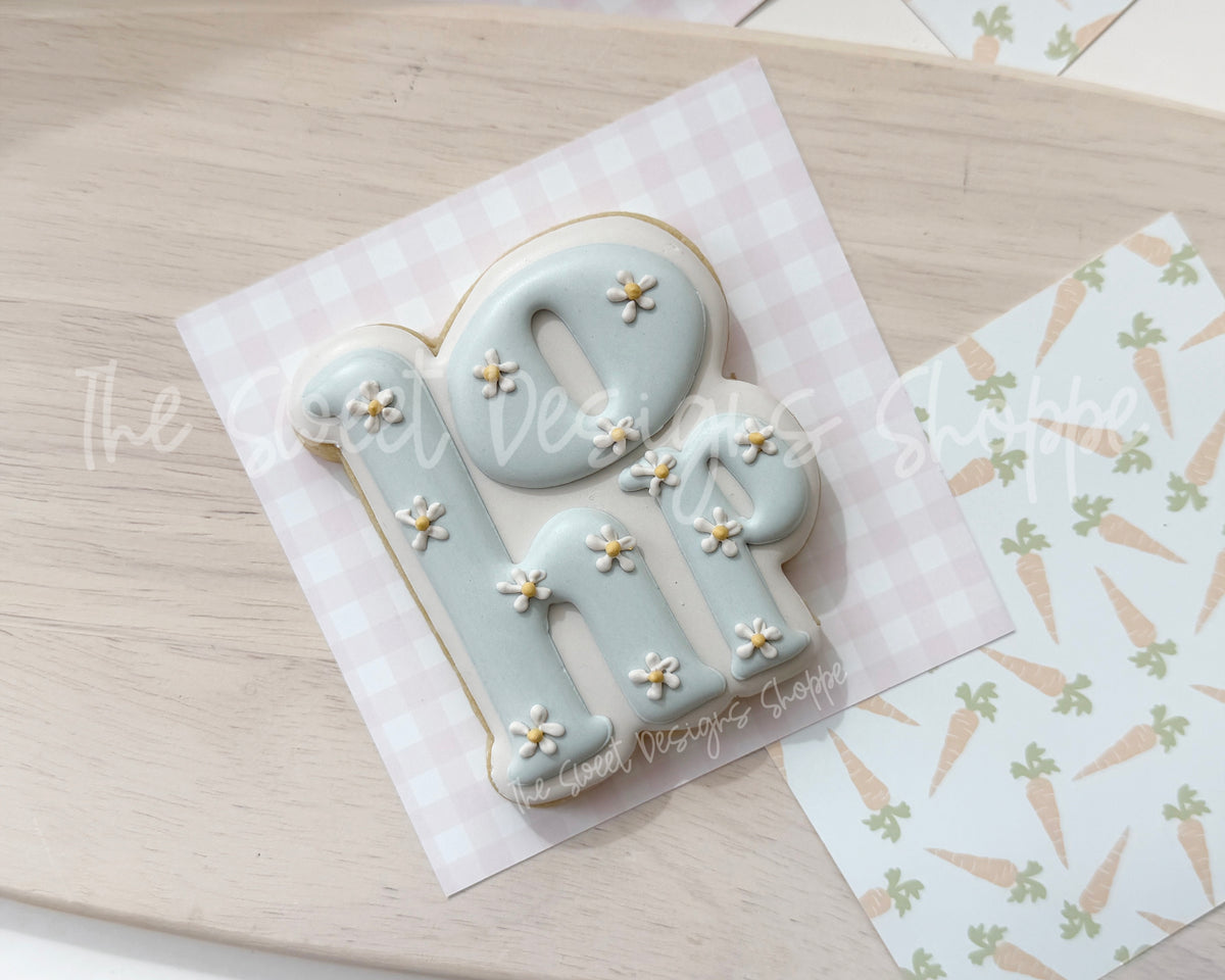 Cookie Cutters - Simple "hop" Plaque - Cookie Cutter - The Sweet Designs Shoppe - TSDS - - ALL,Cookie Cutter,Easter,Easter / Spring,handlettering,Plaque,Plaques,PLAQUES HANDLETTERING,Promocode,STL