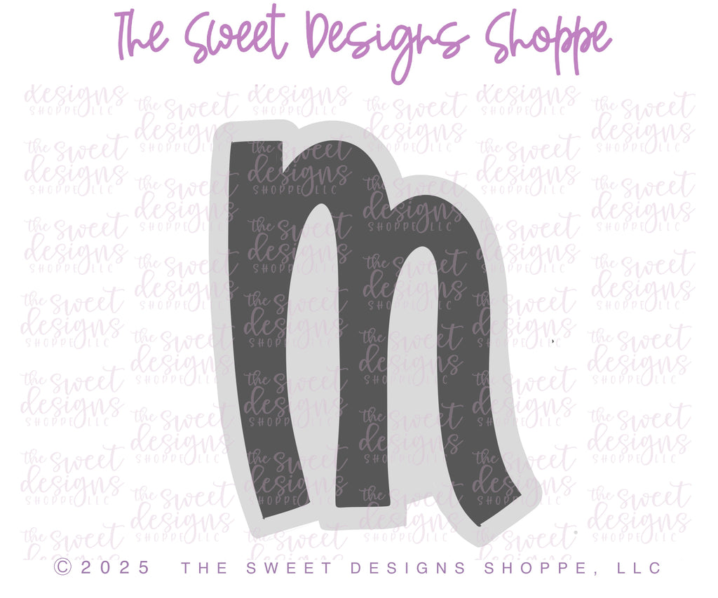 Cookie Cutters - Simple Lower Case "m" - Cookie Cutter - The Sweet Designs Shoppe - TSDS - - ALL,Cookie Cutter,handlettering,letter,Lettering,Letters,letters and numbers,MOM,Mom Plaque,mother,mothers,Mothers Day,Promocode,STL